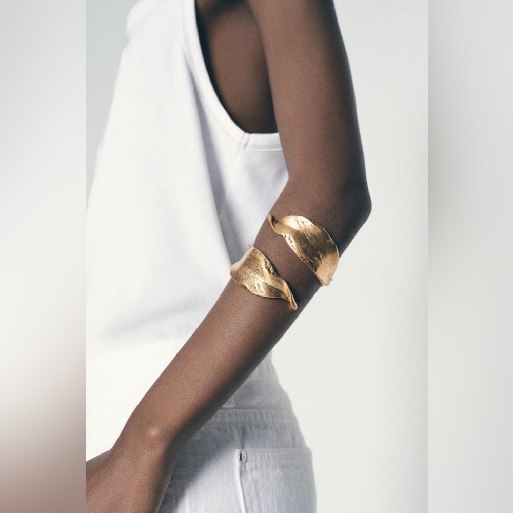 Zara Gold Leaf Wrap Arm Cuff Bracelet
